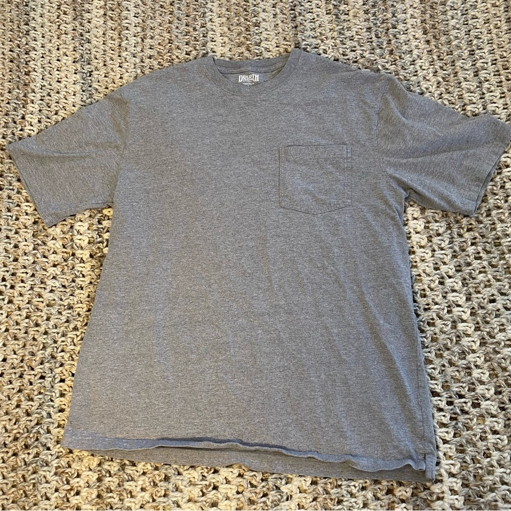 Duluth Trading Co Gray Short Sleeve Tee size L 100% cotton